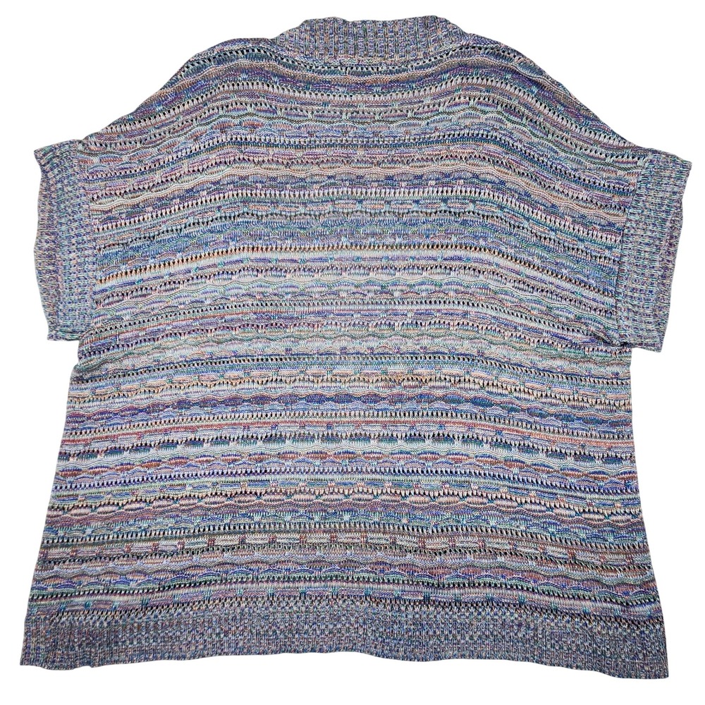 CJ Banks Multicolored Knit Cardigan Womens‎ 2X Open Front Short Sleeve Sweater - Picture 5 of 8